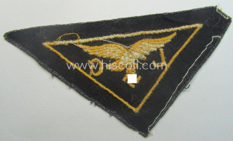 WH (LW) related- (EM- ie. NCO-pattern) machine-embroidered breast-badge ie. eagle-device showing the characters: 'L' and 'G' as was (I deem) specifically intended for staff working within the WH 'Generalluftzeugmeister'- (ie. 'GL'-) organisat...