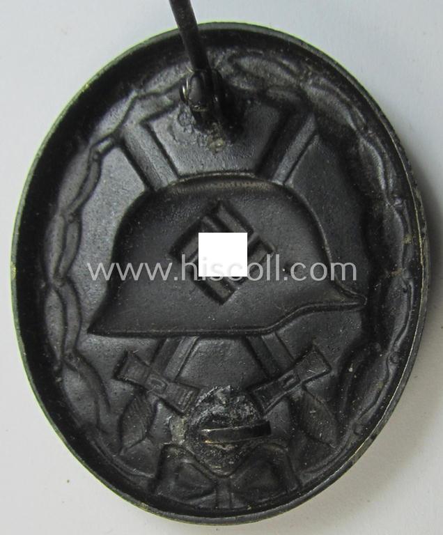 Neat - albeit non-maker-marked - example of a black-class wound-badge (or: 'Verwundeten-Abzeichen in Schwarz') that comes in an overall nice- (ie. just moderately used-), condition