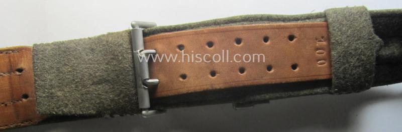 RAD (ie. 'Reichsarbeitsdienst') 'standard-pattern', officers'-dress-model aluminium-based belt-buckle and accompanying 'brocade'-based belt (ie. 'Paradefeldbinde für Offiziere des Reichsarbeitsdienstes')