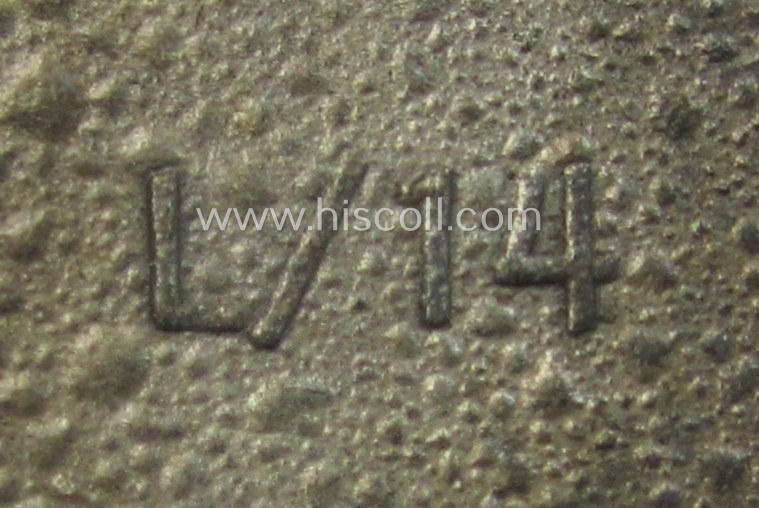 'Verwundeten-Abzeichen in Silber' being a maker- (ie. 'L/14'-) marked example by the: 'Friedrich Orth'