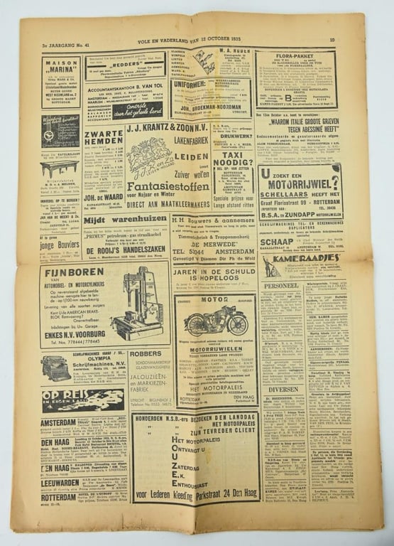 Dutch Newspaper: Volk en Vaderland