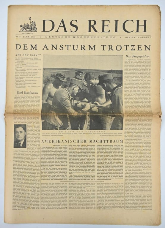 German Newspaper “Das Reich” August 1943