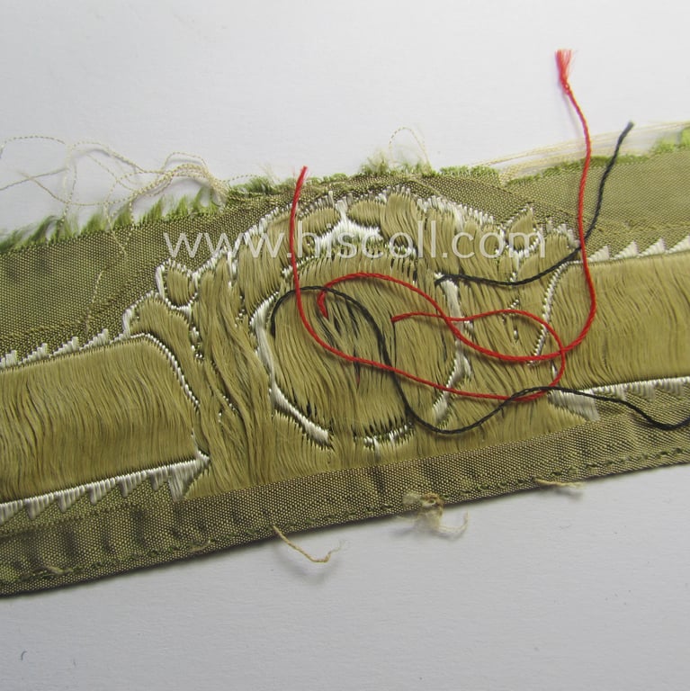 Stunning - and clearly cap-removed! - WH (Luftwaffe) 'BeVo'-woven- and/or 'tropical-issued' cap-cocarde for the: 'Hermann Meyer'-field-caps