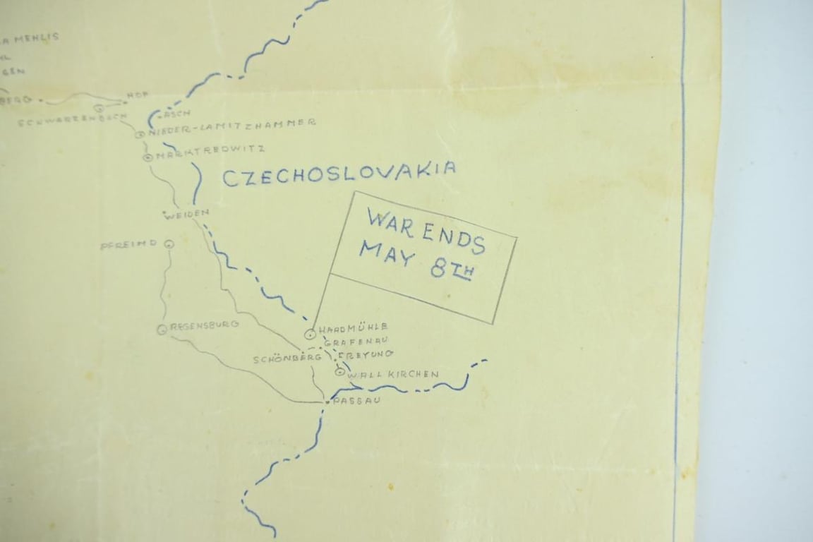 US WW2 166th Engineers Combat Battalion Route Map