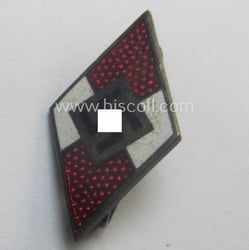 HJ (ie. 'Hitlerjugend') enamelled lapel-pin (ie.: 'Raute') with...