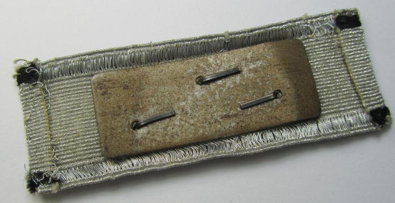 Superb, 'Sonderabzeichen für das Niederkämpfen von Panzerkampfwagen usw. durch Einzelkämpfer in Silber' (ie. tank-destruction badge ie. TDB in silver) that comes in an overall very nice- (albeit clearly worn and/or tunic-removed-), condition
