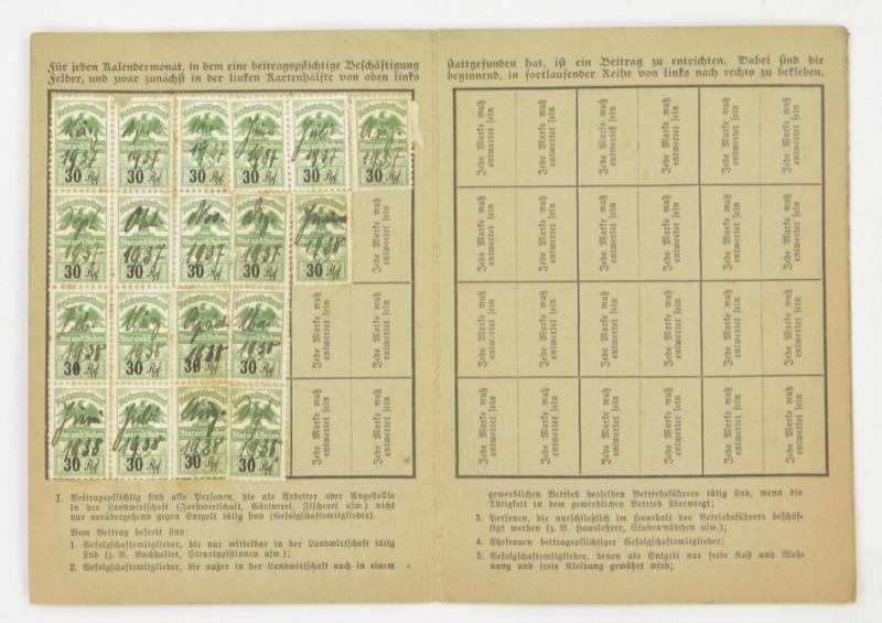 German Third Reich 'Reichsnährstand' Memberpass