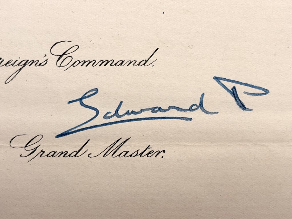 AUTHENTIC MILITARY CITATION HAND SIGNED BY HRH KING GEORGE & PRINCE EDWARD.