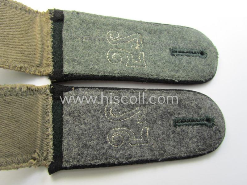 Superb - and fully matching! - pair of early- (ie. pre-war-) period WH (Heeres), 'M36'- (ie. 'M40-) pattern rounded-style, 'cyphered' EM-type shoulderstraps as was intended for a: 'Soldat u. Mitglied des Pionier-Bataillons 57'
