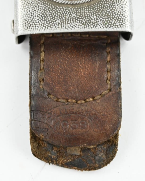 German WH Beltbuckle with leather tab 'St. Merkl'