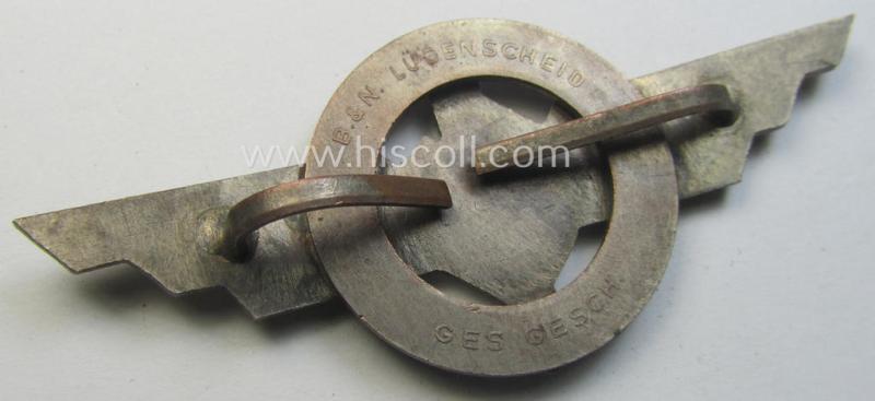 Luxuriously-styled so-called: DLV (ie. 'Deutscher Luftsport Verband') (I deem) visor-cap-device (ie. 'Abzeichen für die Schirmmütze') being a neatly maker- (ie. 'B&N'-) marked example