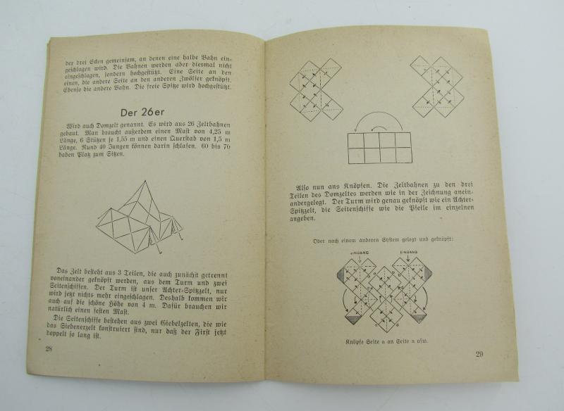 Instruction booklet on how to correctly set up tents