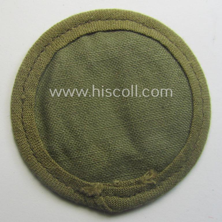 WH (Heeres) 'tropical'-issued, trade- and/or special-career insignia (ie. machine-embroidered 'Laufbahn- o. Tätigkeitsabzeichen') as was intended for an army: 'Hufbeschlagmeister' (or farrier)