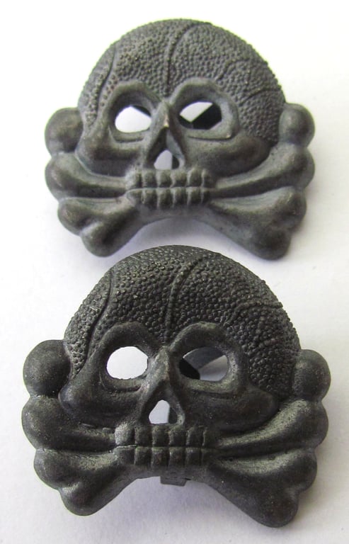 Wehrmacht Heer Panzer Totenkopf Collar Tab Insignia – Matching Pair