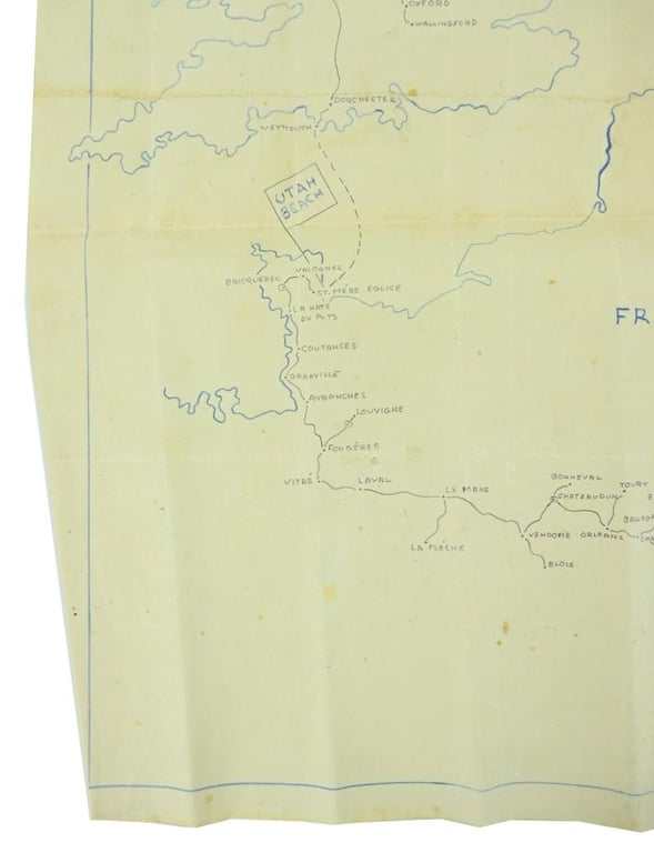 US WW2 166th Engineers Combat Battalion Route Map