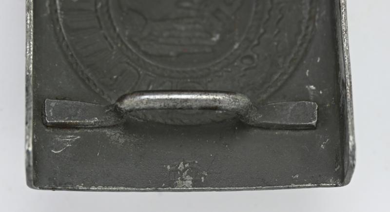 German WH Beltbuckle with Leather Tab 'GB'