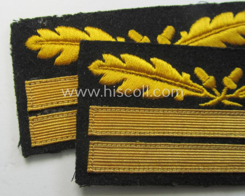 Pair of general-officers'-pattern, WH (Heeres o. Waffen-SS) rank-insignia-bars: 'Generalleutnant' (ie.: 'SS-Gruppenführer')