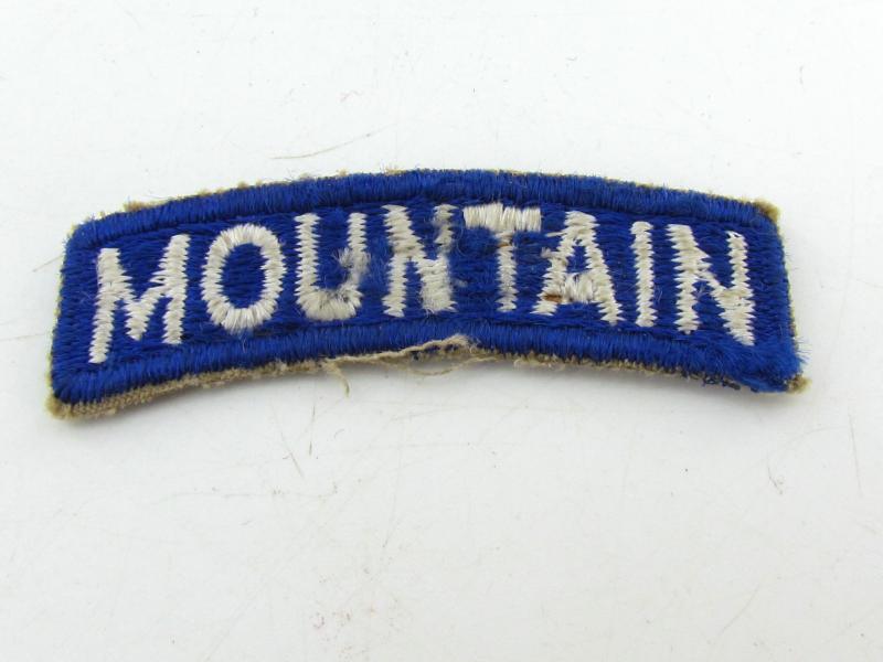 US WWII 10th Mountain Division Patch With Tab & Cap Pin