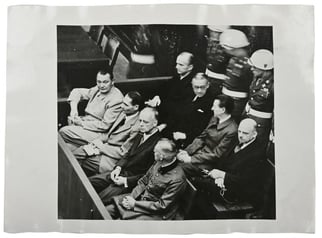 Allied Nuremberg War Trail Press Photo 'Göring &...
