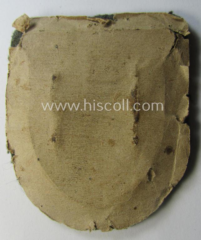 WH (Heeres ie. Waffen-SS) 'Kuban'-campaign-shield that comes mounted onto its original field-grey-coloured- and/or woolen-based 'backing'