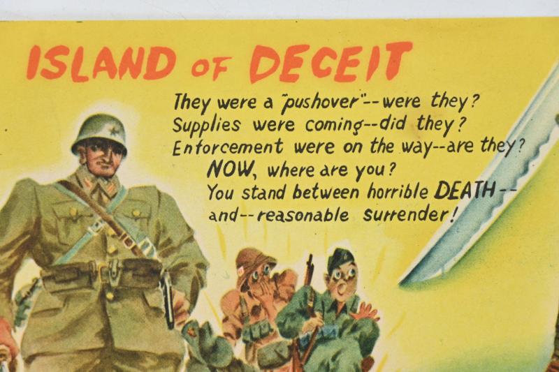Japanese WW2 Propaganda Leaflet "Island of Deceit''