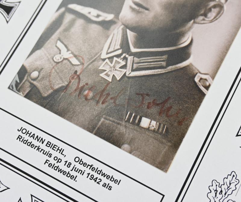 Signature of Wehrmacht Heer KC Recipient 'Johann Biehl'