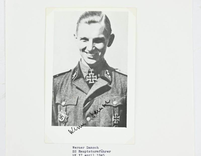 Signature of Waffen-SS Knight's Cross Recipient Werner Damsch