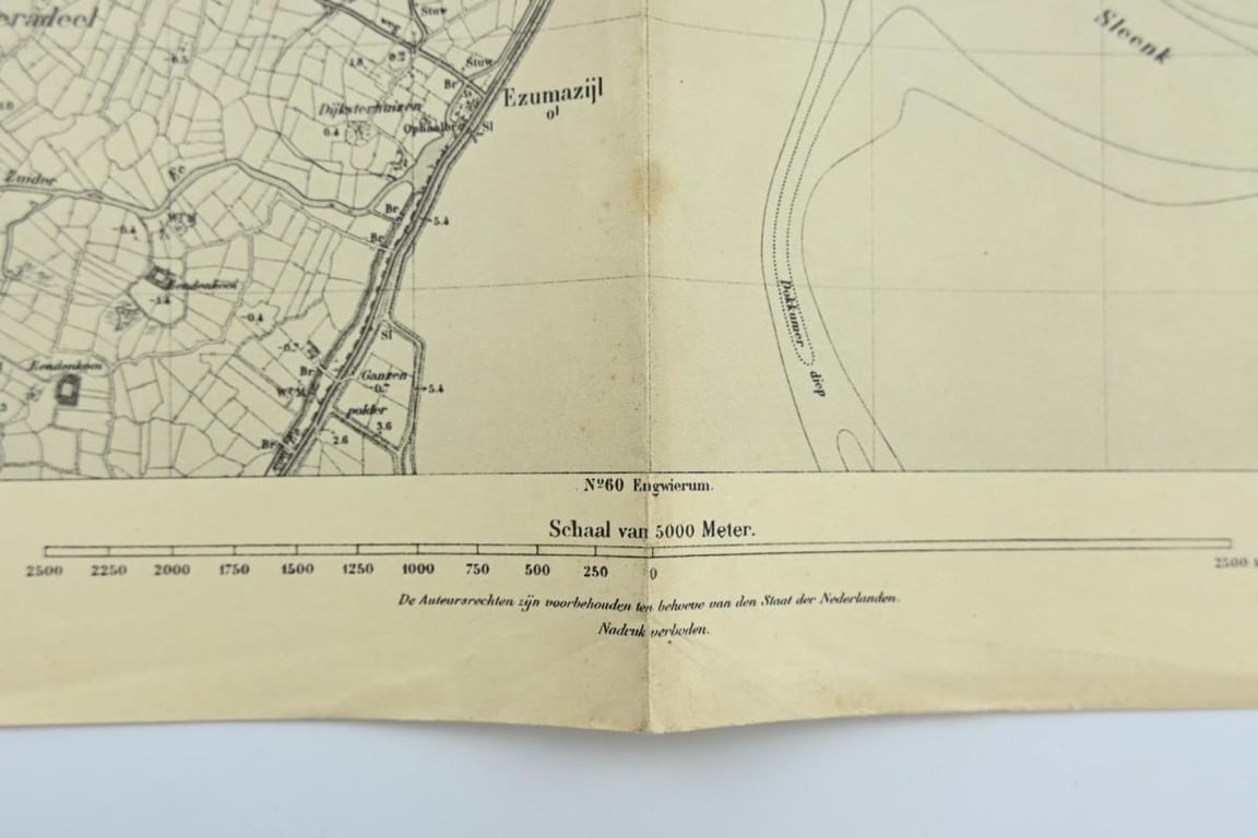 German Mapcard of 'Anjum' Holland