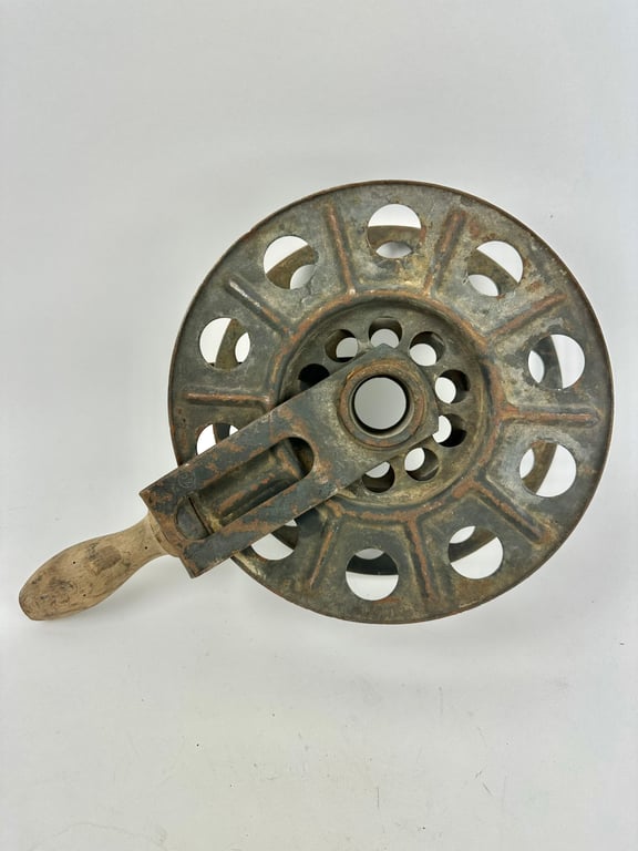 Original German WWII Big Hand Held Cable Reel With Wire Dated2 1942 "DZ"