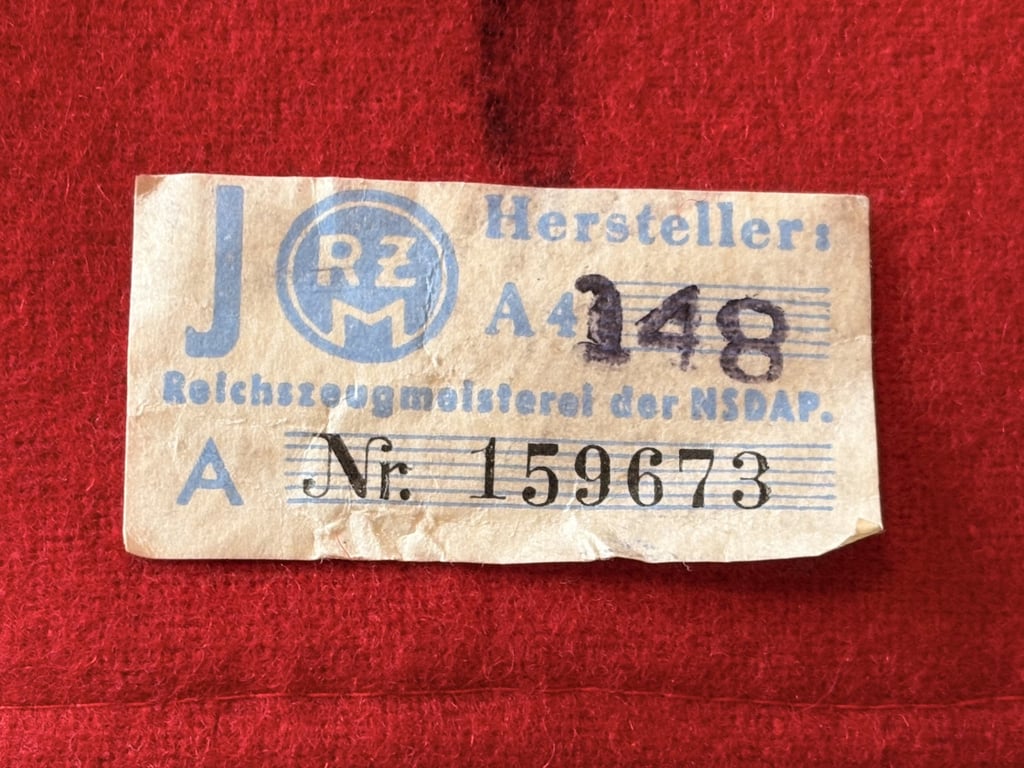 GERMAN WWII AUTHENTIC POLITICAL LEADERS NSDAP THIRD REICH GAU LEVEL ARMBAND WITH RZM PAPER TAG.