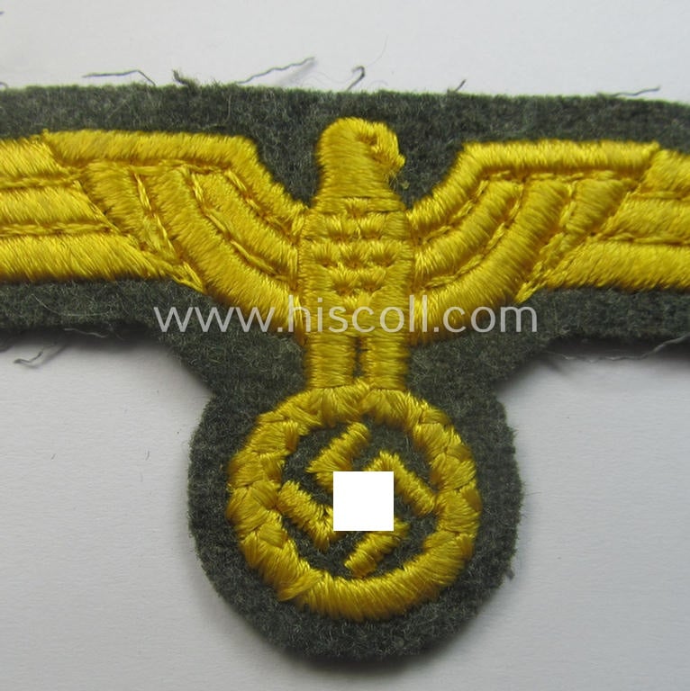 WH (Kriegsmarine) breast-eagle (ie. 'Brustadler für Mannschaften u. Uffz. der Kriegsmarine o. Küstenartillerie') being a 'standard-pattern'- and neatly machine-embroidered example that comes in a never used- ie. still 'virtually mint', condition