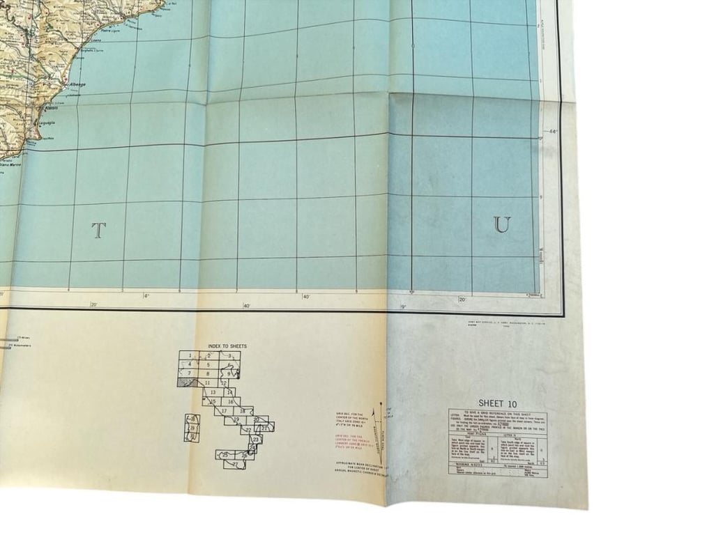 US WWII Road Map for the Italian Campaign ( Sheet nr 10 )