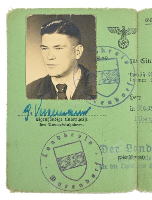 German Third Reich Art Entrance Pass