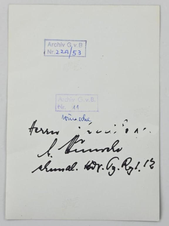 Signature of Waffen-SS KC-OLC Recipient 'Max Wünsche'