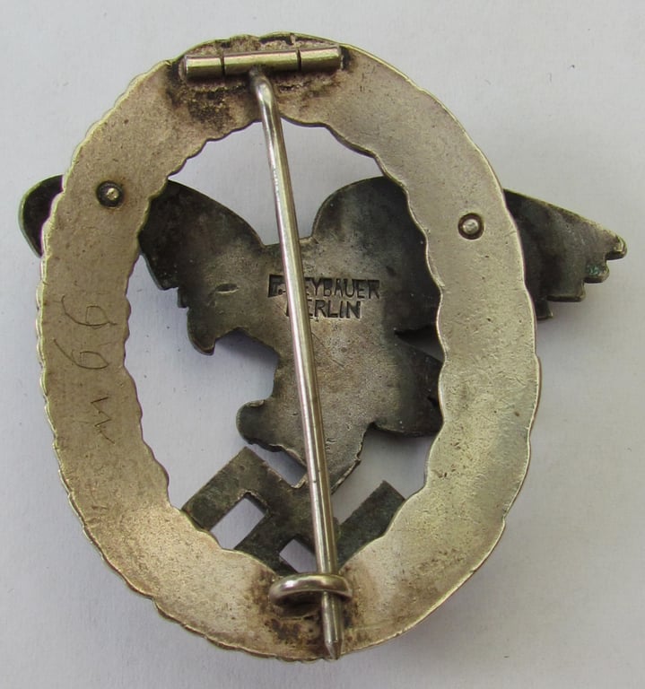 Luftwaffe Observer Badge by P. Meybauer, Berlin – Early Tombak/Buntmetall
