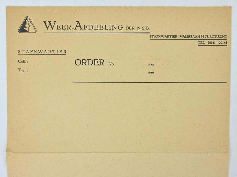 Dutch NSB-WA Headquarters Order Form