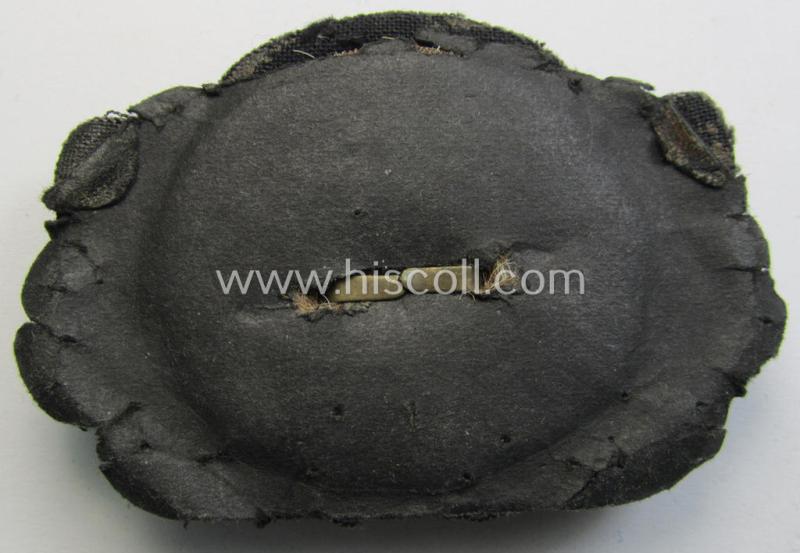 WH (Heeres) officers'-type, (partly) hand-embroidered cap-cocarde (ie: 'Kokarde für Schirmmütze') that comes in an overall very nice - (I deem minimally used- ie. once-visor-cap-attached-), condition