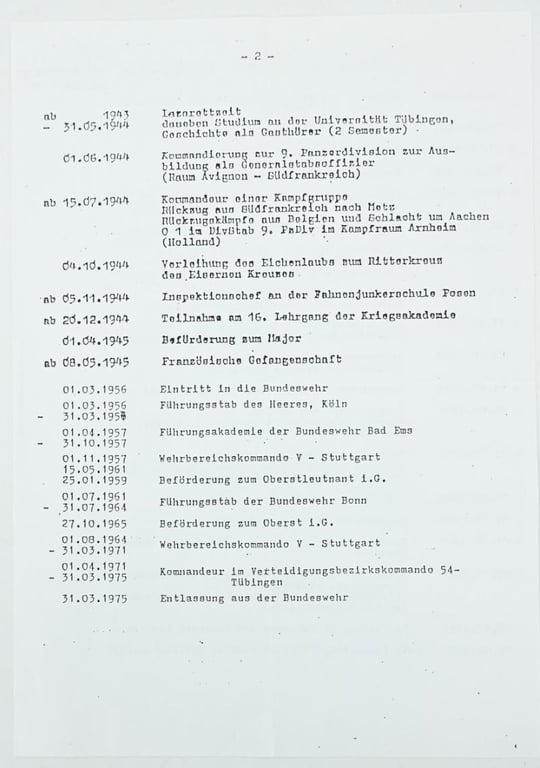 Signature of Wehrmacht Heer KC&OLC Recipient 'Wilhelm Köhler'
