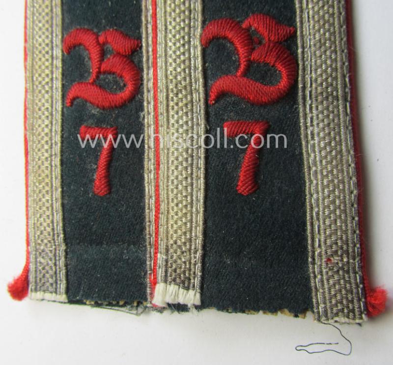 Pair of early- (ie. pre-) war-period, WH (Heeres) 'M36'- (ie. 'M40'-) pattern 'cyphered' NCO-type shoulderstraps as intended for an: 'Uffz. u. Mitglied des Art.-Beo.-Abts. 7'