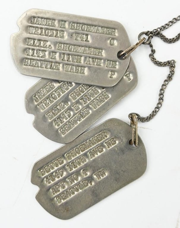 US WW2 Dog-Tag set of 'James N Shoemaker'