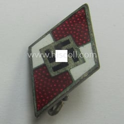 HJ (ie. 'Hitlerjugend') enamelled lapel-pin (ie.: 'Raute') with...