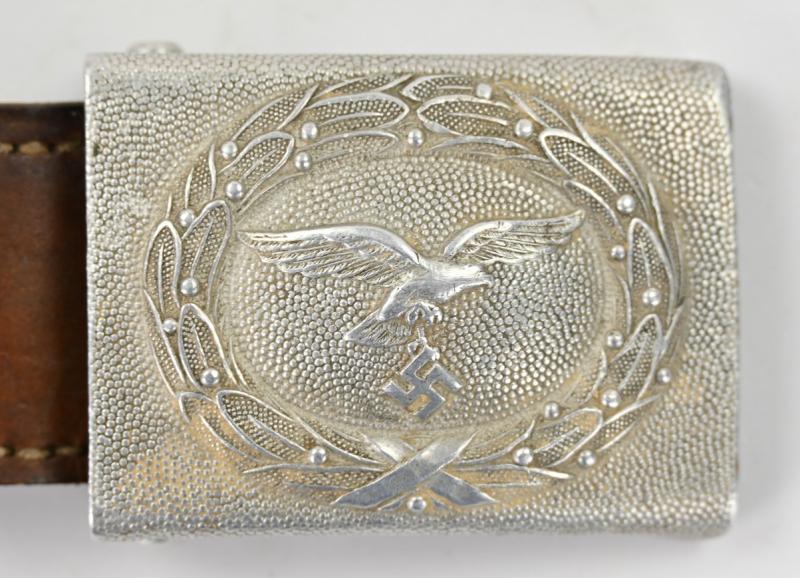 German LW Beltbuckle with Leather Tab 'GB' 1940