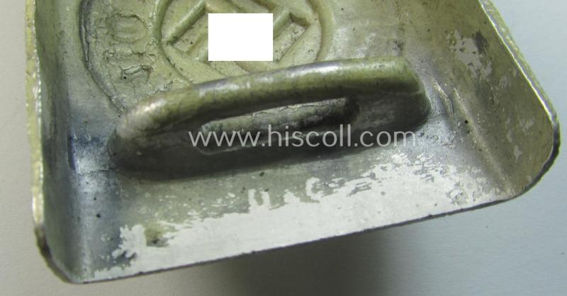 Superb, police (ie. 'Polizei') aluminium-based belt-buckle (ie. 'Koppelschloss für Mannschaften u. Uffz. der Polizei') being a maker- (ie. 'Dransfeld & Co.'-) marked and '1940'-dated example that comes in a fully untouched, condition