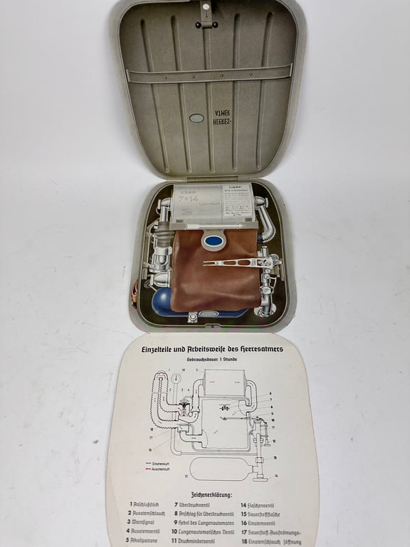 Wehrmacht "Heeres-Atmer " oxygen breathing apparatus in case