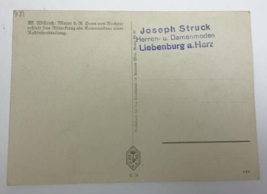 German "Willrich" Type postcard "Major Rochow"