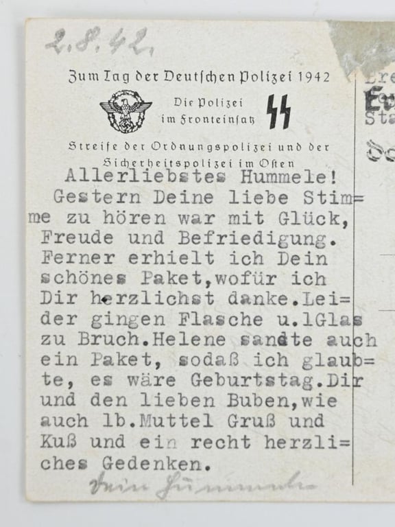 German Postcard 'Tag der Polizei' 1942