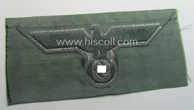 WH (Heeres) officers'- (ie. eventually NCO-) type breasteagle being a 'virtually mint- ie. unissued' example as executed in attractive so-called: 'flat-wire'- (ie. 'BeVo'-) weave-pattern