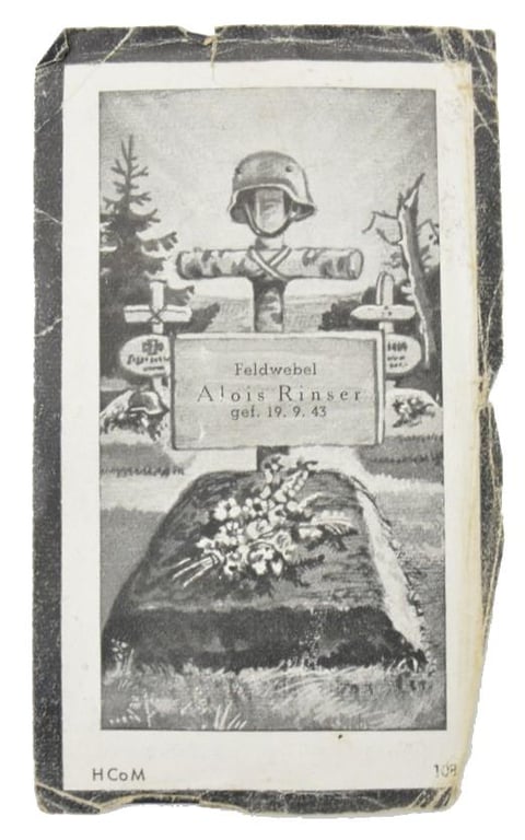German WH Deathcard 'Alois Rinser'