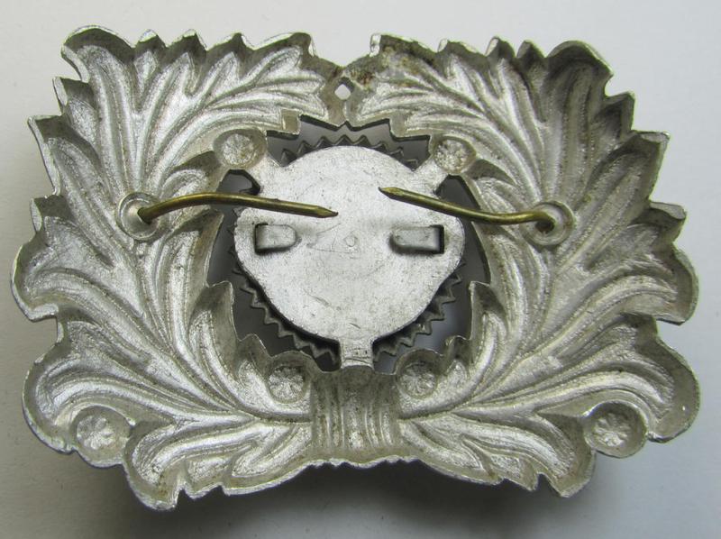 Attractive - and actually not that easily encountered! - customs-related visor-cap-cocarde (ie. 'Mützenkokarde des Reichsfinanzverwaltung- o. Zollgrenzschutz') being a detailed example that comes in a used- ie. cap-removed, condition