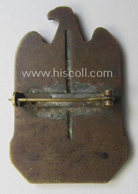 Period-repaired N.S.D.A.P.-related 'tinnie' (ie. 'Tagungs- o. Veranstaltungsabzeichen'): 'N.S.D.A.P. Reichsparteitag - Nürnberg 1933'